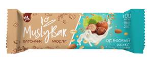 Батончик мюсли MuslyBar Ореховый микс в белой глазури 25г