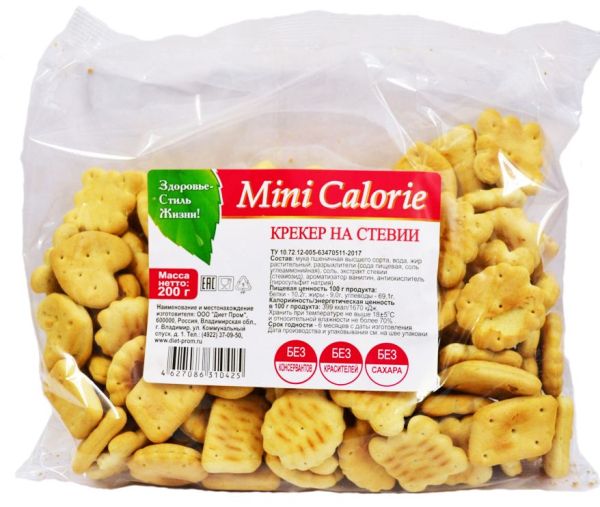 Крекер Mini Calorie на стевии 200гр фотография